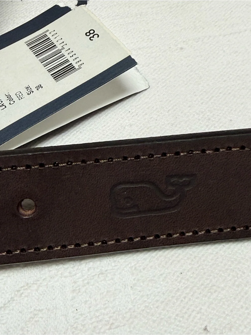 Vineyard Vines Men’s Belt Pink Canvas Embroidered with Lacrosse Sticks, Size 38